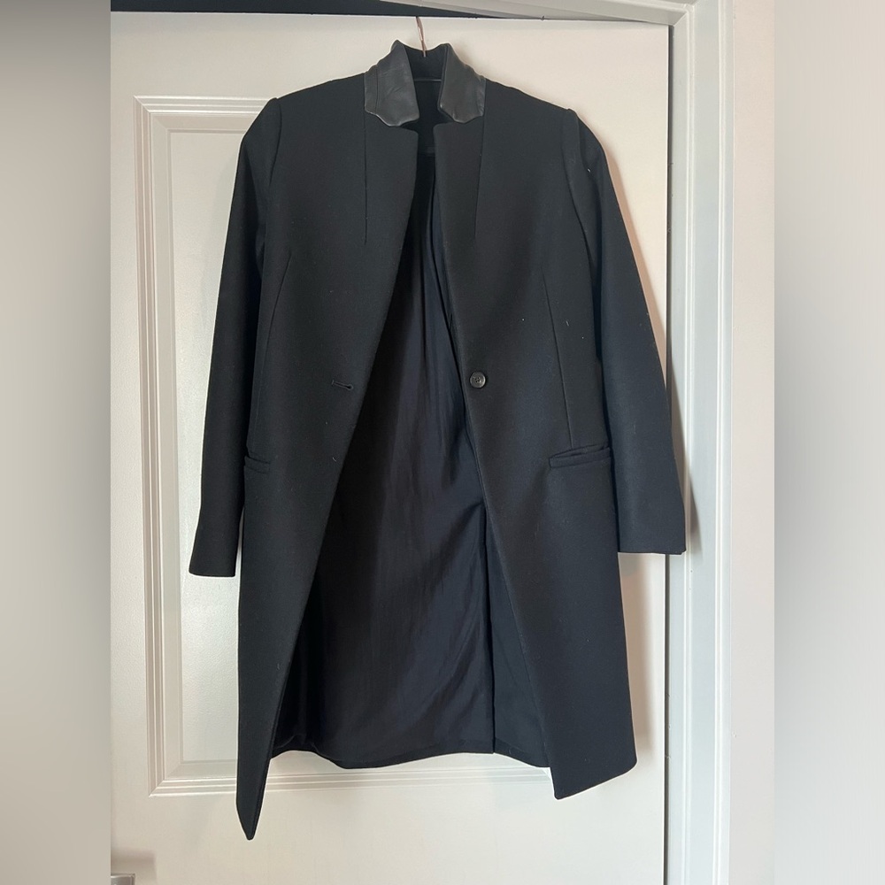 All Saints trench with leather collar